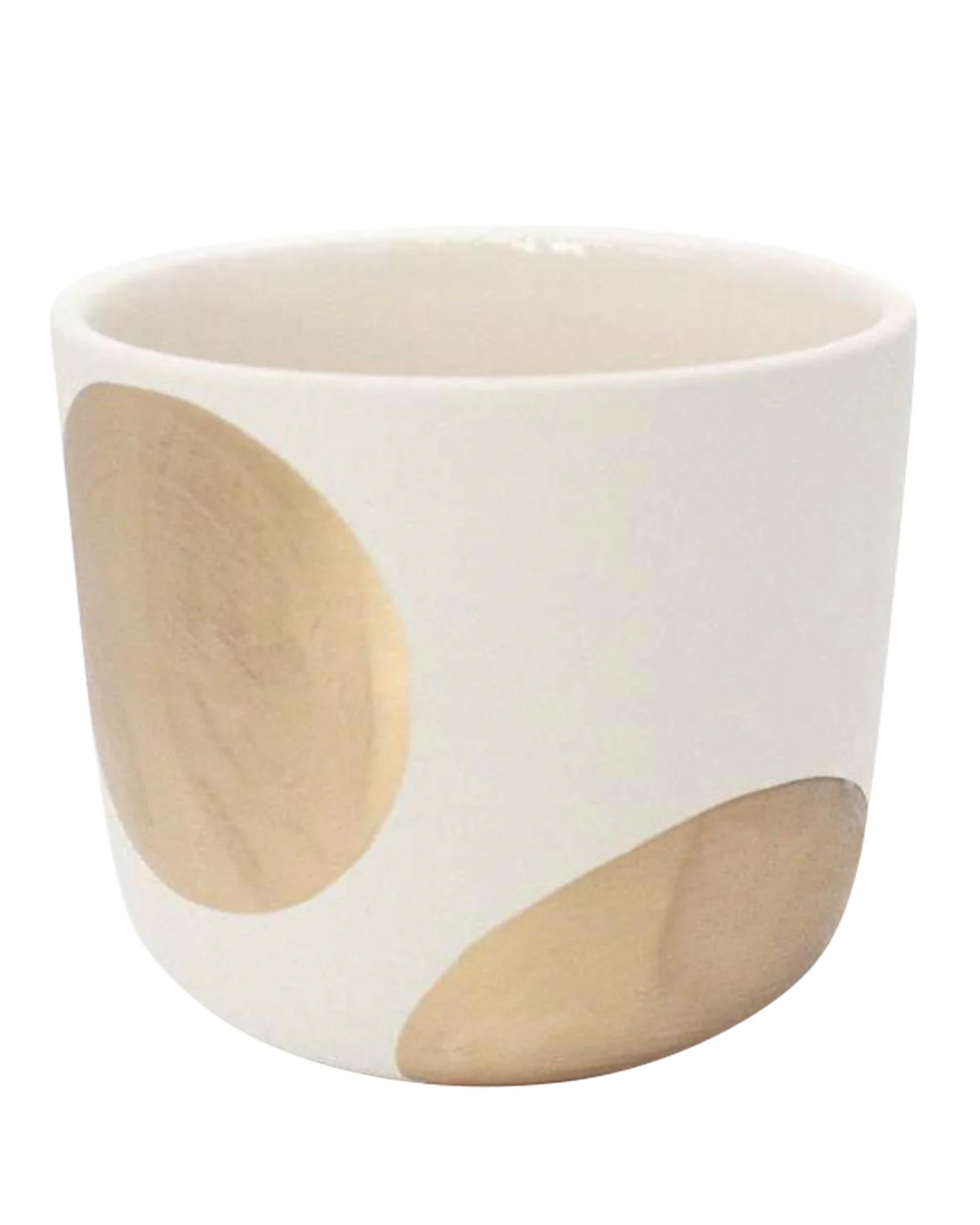 White Pot with Gold Circle