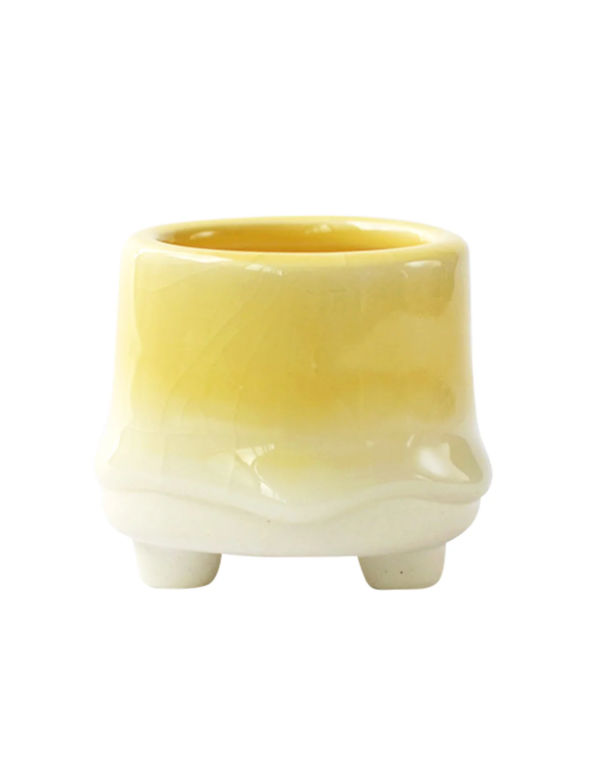 Dripping Glazed Finger Pots Yellow Color - Image 7