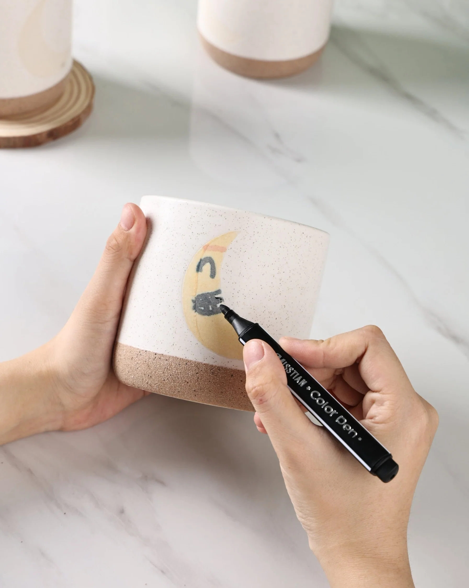 DIY Sun&Moon Pot with Pen and Saucer - Image 2