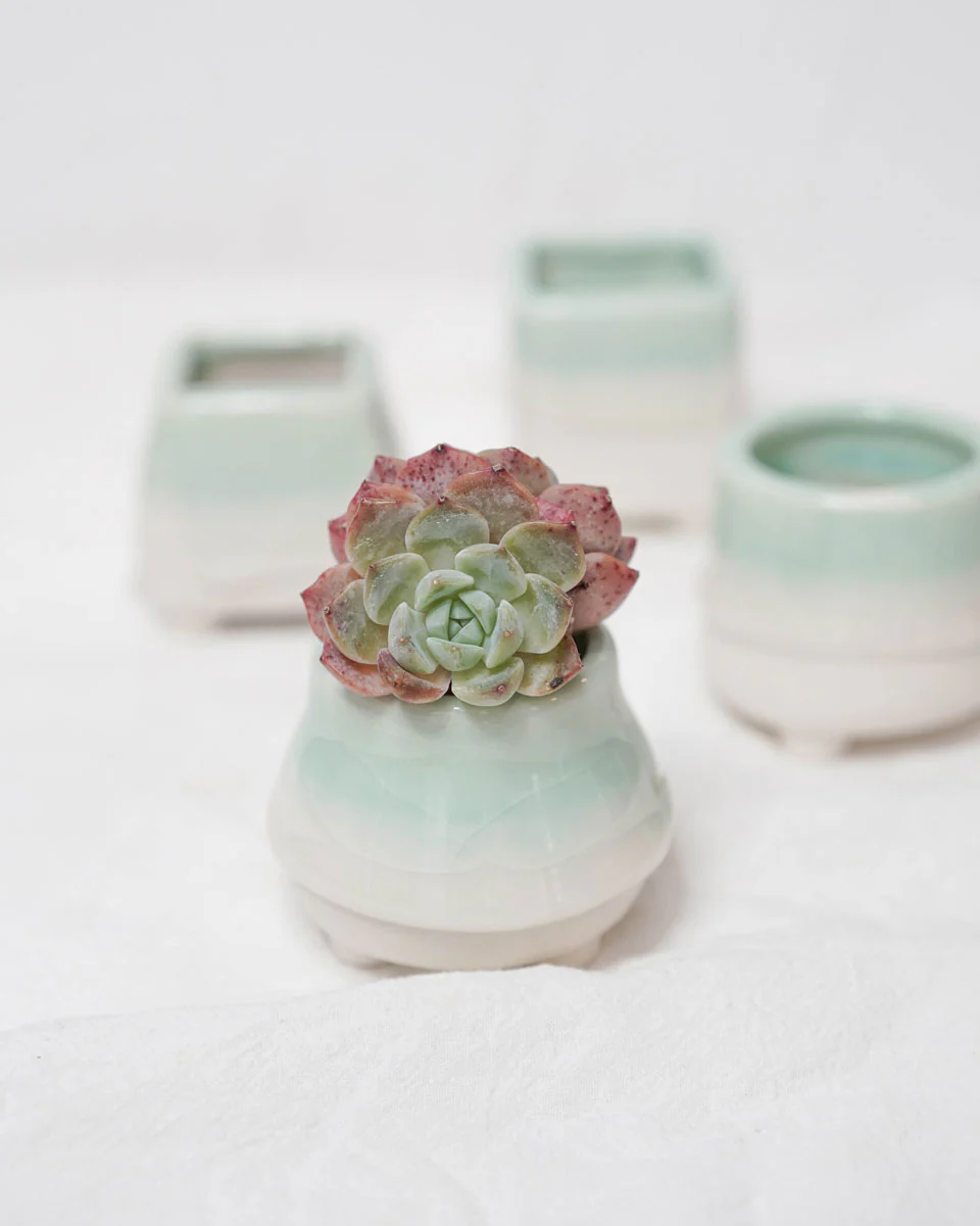 Dripping Glazed Finger Pots Green Color - Image 2