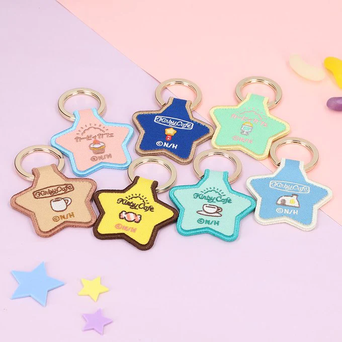Kirby Cafe double-sided star embroidered keychains - Image 2