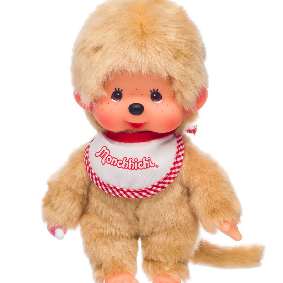 Monchhichi Beige Plush With Bib - Red/White
