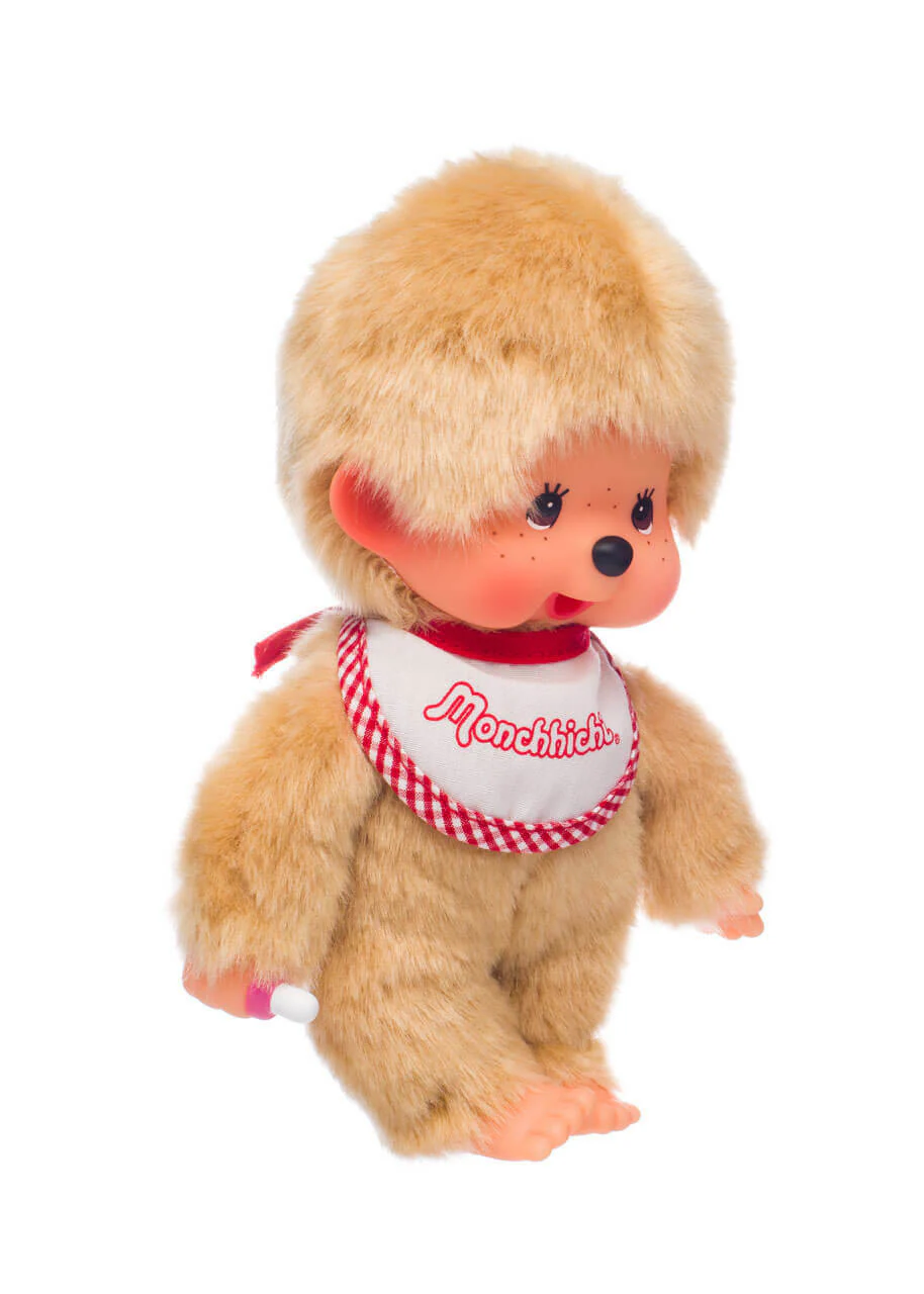 Monchhichi Beige Plush With Bib - Red/White - Image 5