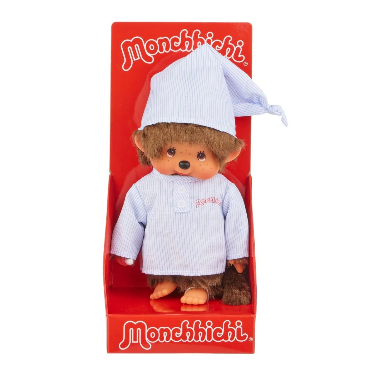 Monchhichi Long Striped Pijama Boy with Cap Plush - Image 4