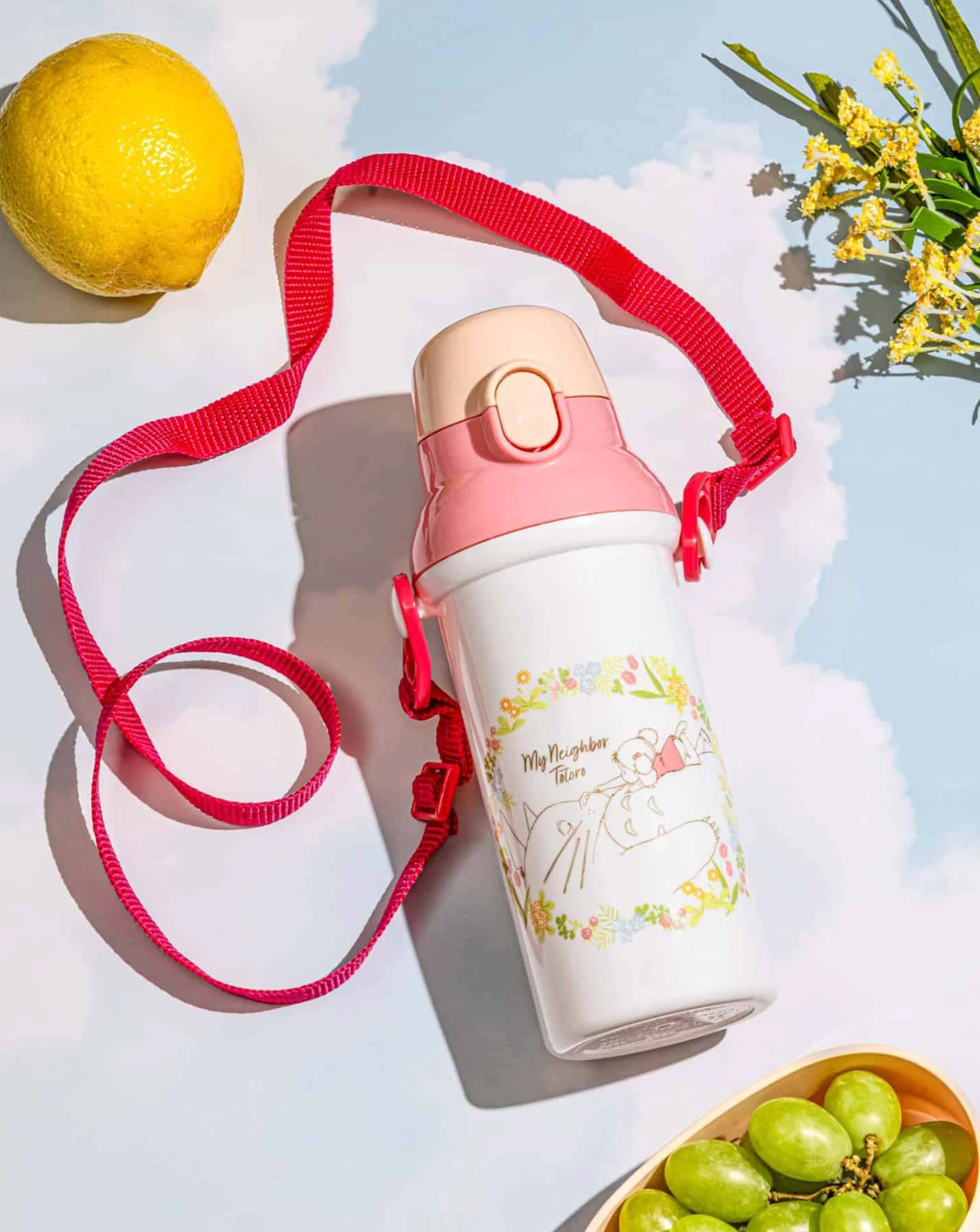Ghibli - My Neighbor Totoro Water Bottle with Strap 16.23oz (Totoro and Mei)