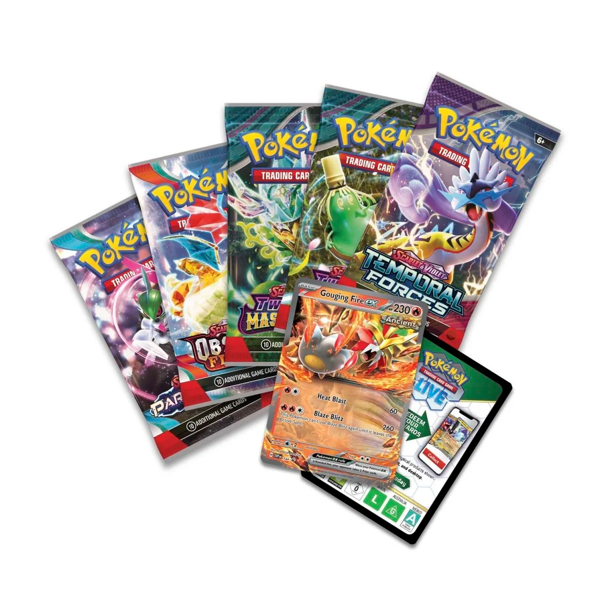 Pokemon: Paradox Destinies Tin - Gouging Fire ex - Image 2