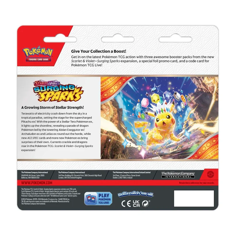 Pokémon Surging Sparks - 3 Pack Blister - Zapdos - Image 3