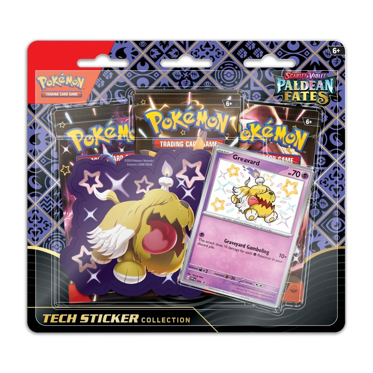 Pokémon TCG: Scarlet & Violet-Paldean Fates Tech Sticker Collection (Shiny Fidough, Shiny Maschiff, Shiny Greavard) - Image 5