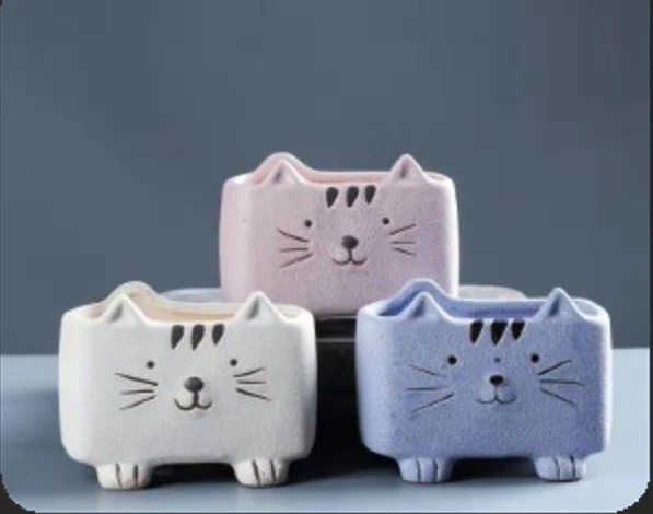 Matt Cat Rectangle Planter