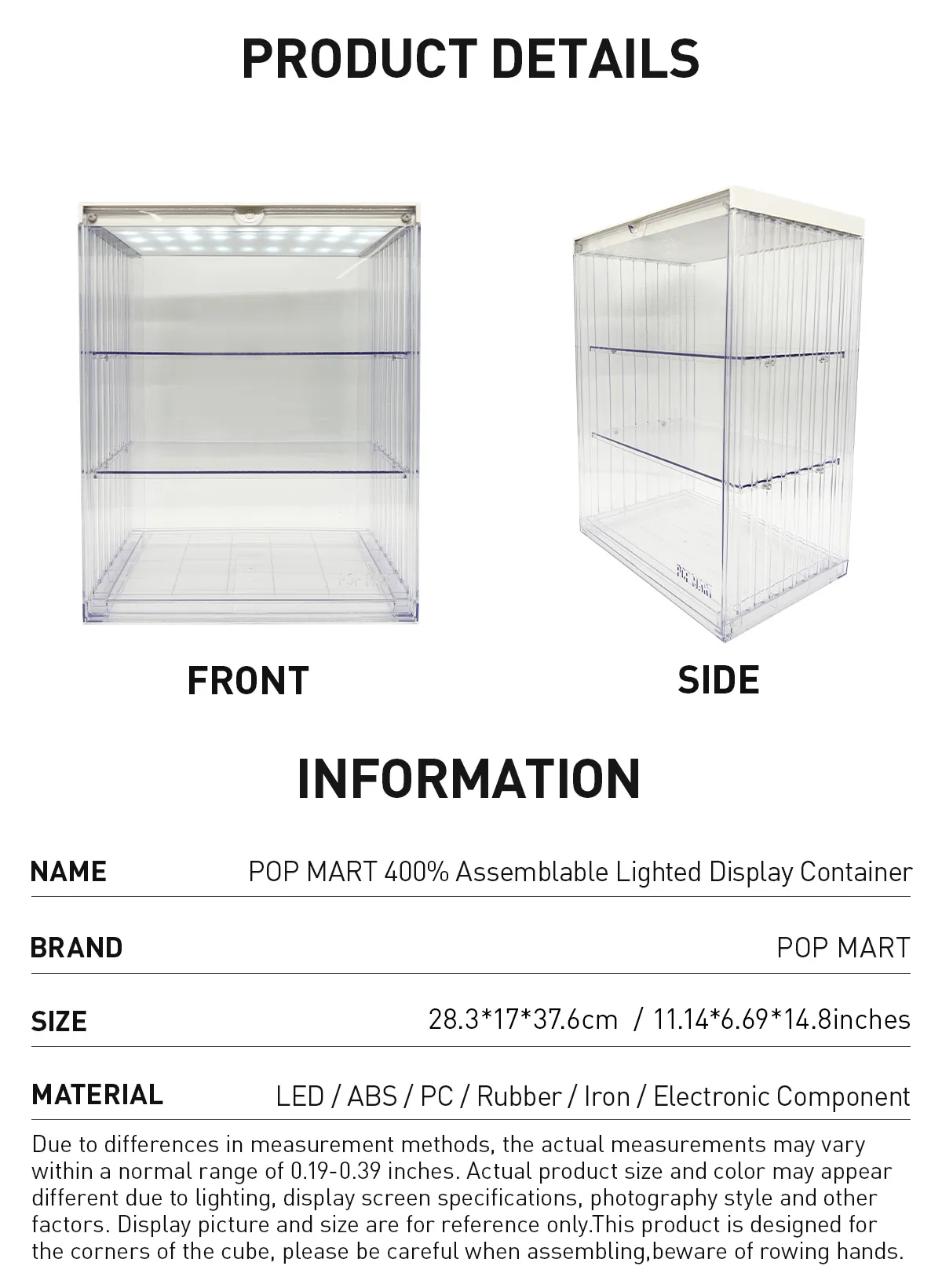 POP MART 400% Assemblable Lighted Display Container - Image 4