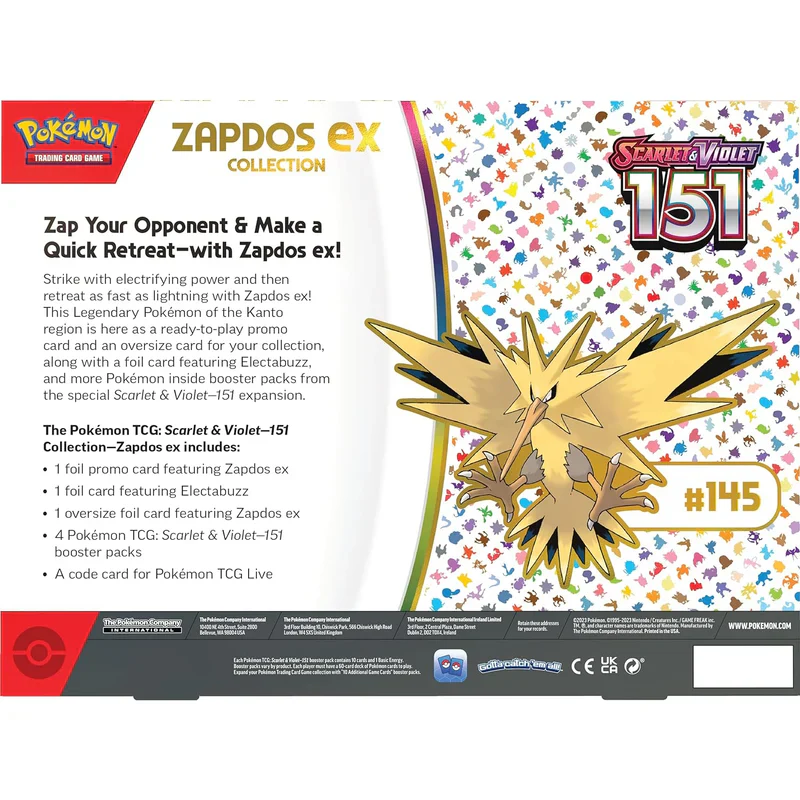 Pokémon Scarlet & Violet - Pokemon 151 Zapdos ex Collection - Image 6