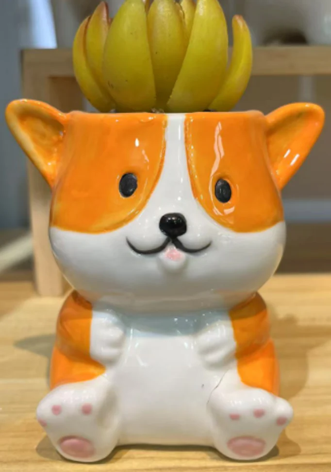 Sitting Shiba Planter