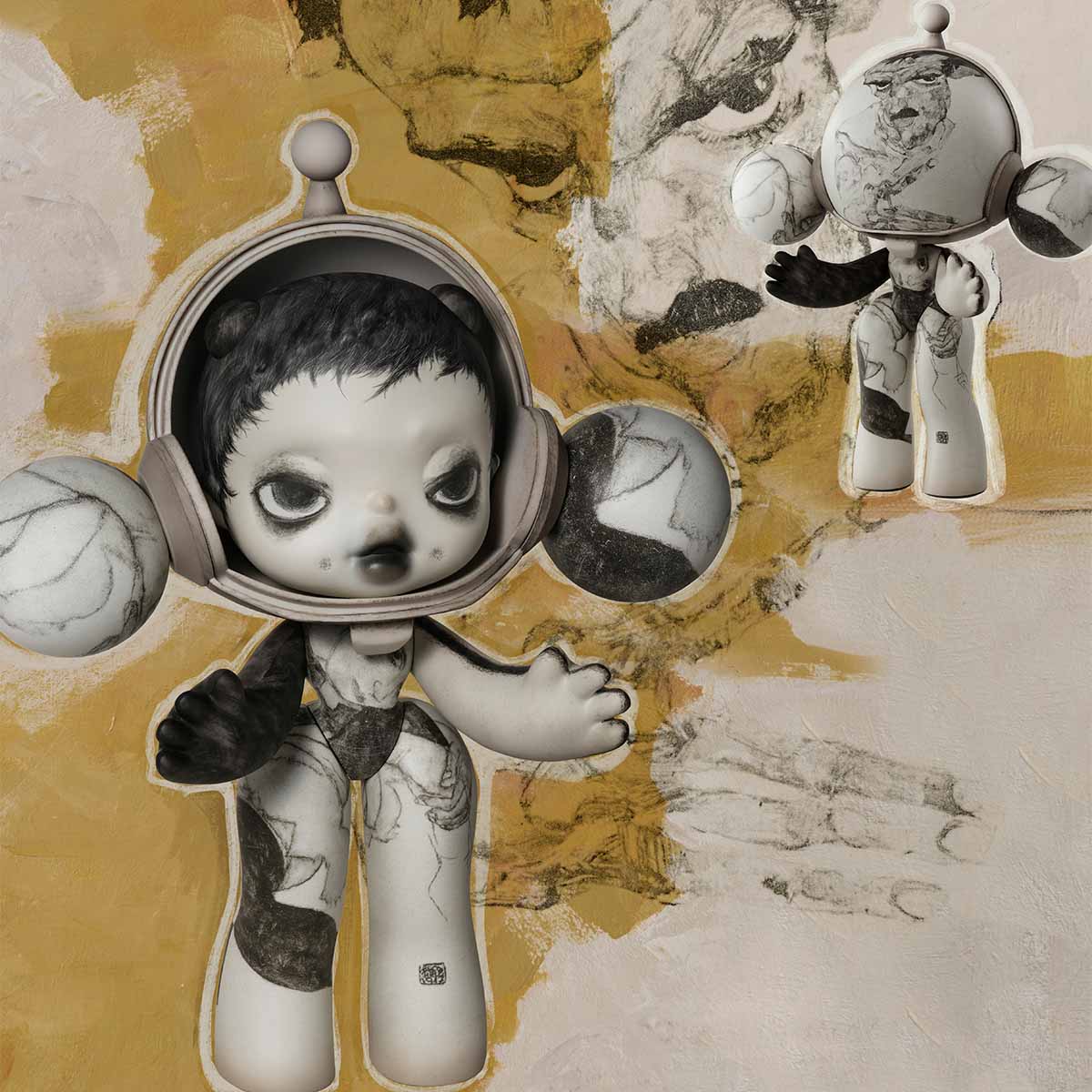 MEGA α SKULLPANDA 400% Egon Schiele - Image 8