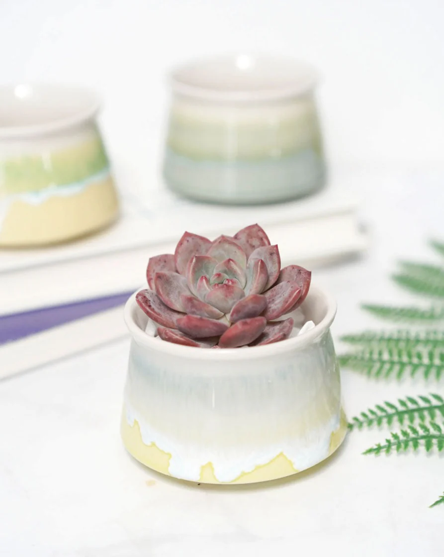 Small Glazed Funnel Pots - Image 3