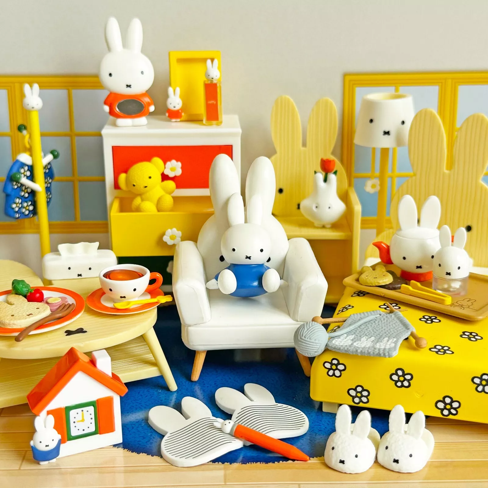 Re-Ment: Miniatures Rabbit Miffy Room Dollhouse Furniture Set
