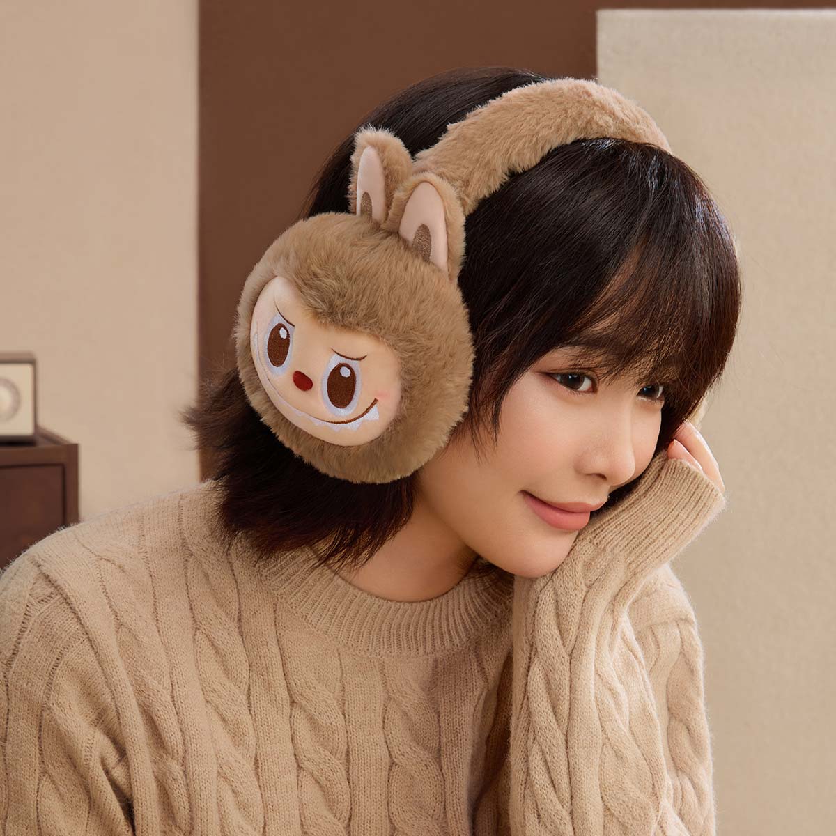 Warm Fluffy Holiday Series- LABUBU Plush Earmuffs - Image 3